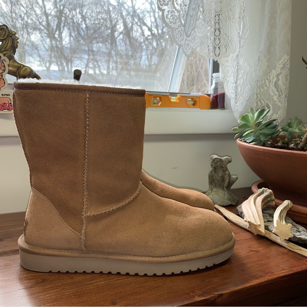 UGG | Koolaburra Chestnut Suede Shearling Mid-Calf Boots - Picture 7 of 8